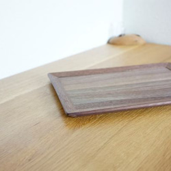 ウォールナット造り　シンプル木製トレイ　A4サイズ 5枚目の画像