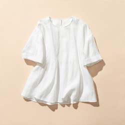亞麻襯衫，打造清爽造型 褶襉短袖襯衫 230504-1 第2張的照片