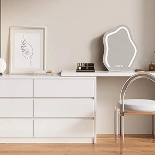 北欧寝室家具 伸縮化粧台 多機能化粧テーブルオーガナイザー ホワイト