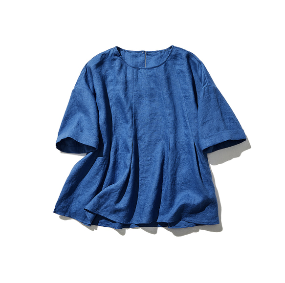 亞麻襯衫，打造清爽造型 褶襉短袖襯衫 230504-2 第2張的照片