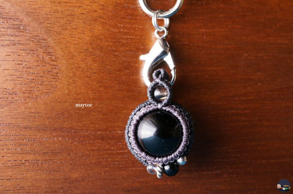モリオン(黒水晶) 財布やポーチにしまえるお守り石キーホルダー ‐ 漆黒 - 9枚目の画像