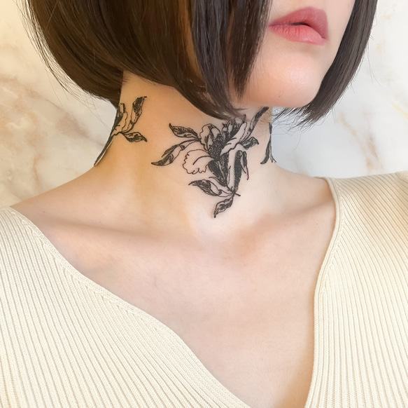 Lily: 黑色紋身蕾絲頸鍊 SV542 第12張的照片
