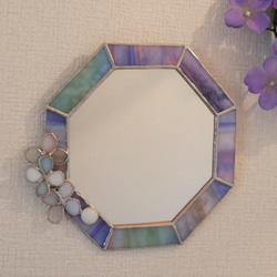 ✴︎:.｡.紫陽花モチーフの八角形の鏡♪　限定品　　(17~20size） 3枚目の画像