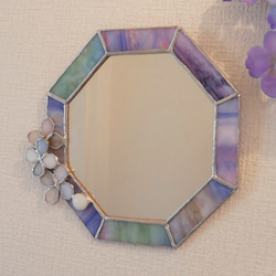 ✴︎:.｡.紫陽花モチーフの八角形の鏡♪　限定品　　(17~20size） 2枚目の画像