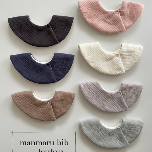 新作】ふんわりぽこぽこガーゼのまんまるスタイ✺ スタイ・よだれかけ