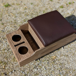 ハイエース　センターコンソールボックス　アンティークブラウン　ナロー/標準ボディ用　ヒノキ＆杉製　アームレスト 3枚目の画像