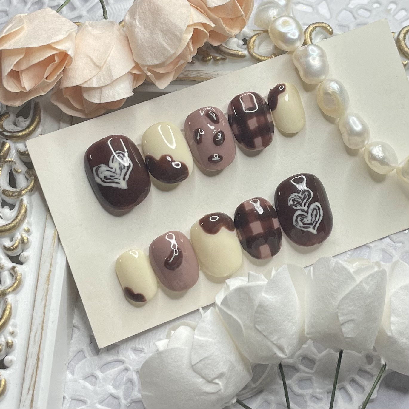 サイズオーダー♡ミルクたっぷりコーヒーラテネイルチップ size order  