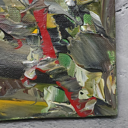 ひろ・あおき　作　「盤011 」　アクリル/キャンバス　S3　27.3x27.3cm　抽象絵画　現代アート　スクエア 4枚目の画像