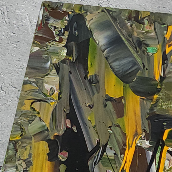 ひろ・あおき　作　「盤011 」　アクリル/キャンバス　S3　27.3x27.3cm　抽象絵画　現代アート　スクエア 16枚目の画像