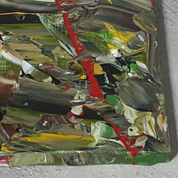 ひろ・あおき　作　「盤011 」　アクリル/キャンバス　S3　27.3x27.3cm　抽象絵画　現代アート　スクエア 17枚目の画像