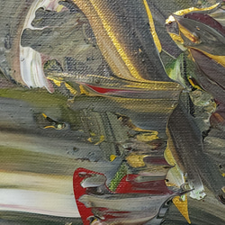 ひろ・あおき　作　「盤011 」　アクリル/キャンバス　S3　27.3x27.3cm　抽象絵画　現代アート　スクエア 5枚目の画像
