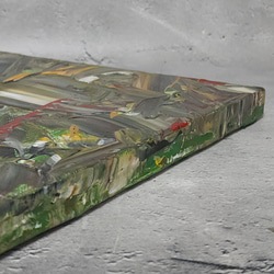 ひろ・あおき　作　「盤011 」　アクリル/キャンバス　S3　27.3x27.3cm　抽象絵画　現代アート　スクエア 10枚目の画像