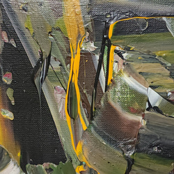ひろ・あおき　作　「盤011 」　アクリル/キャンバス　S3　27.3x27.3cm　抽象絵画　現代アート　スクエア 2枚目の画像