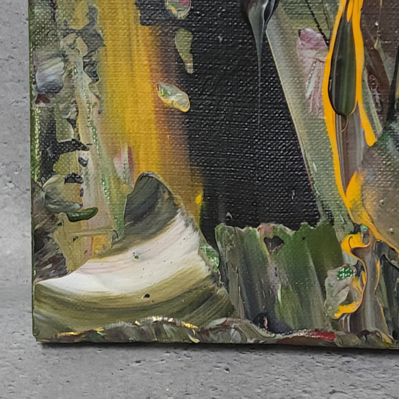 ひろ・あおき　作　「盤011 」　アクリル/キャンバス　S3　27.3x27.3cm　抽象絵画　現代アート　スクエア 3枚目の画像