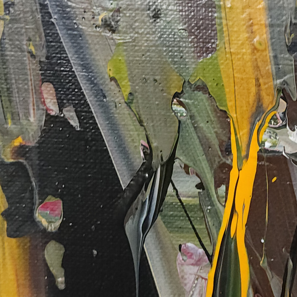 ひろ・あおき　作　「盤011 」　アクリル/キャンバス　S3　27.3x27.3cm　抽象絵画　現代アート　スクエア 7枚目の画像