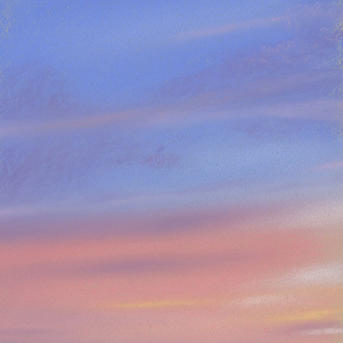 夕焼け(パステル画・マット紙付き) 絵画 パステル画生活 通販 夕焼け(パステル画・マット紙付き) 絵画 パステル画生活 通販