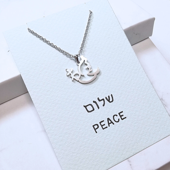 [紐約免運費] 希伯來文設計「PEACE」刻字 Shalom 吊墜 第4張的照片