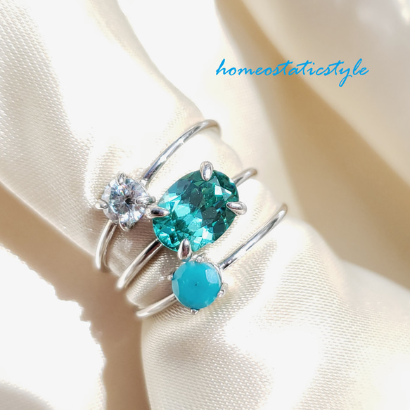 14Kと天然石のリング証明書付