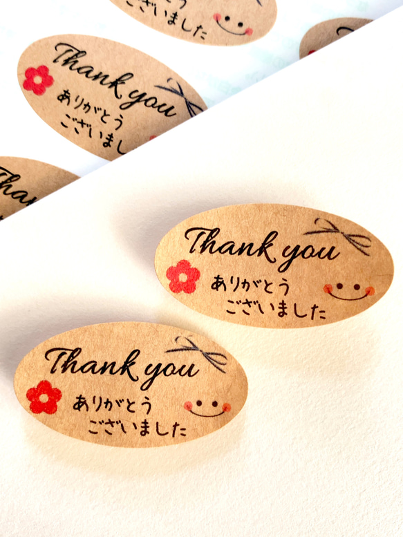 No.132 サンキューシール40枚ハンドメイド ありがとうシール