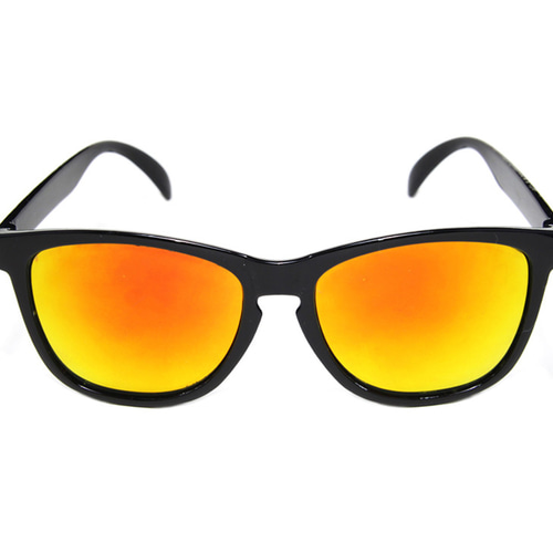 2is JasonP サングラス│光沢のあるブラックフレーム│オレンジの反射