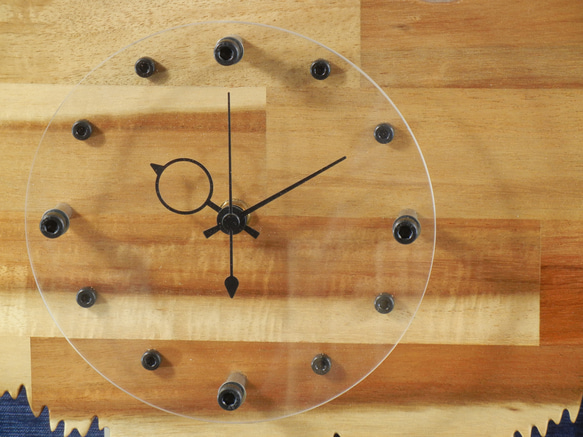 犬形時計　パピヨン【木製（アカシア集成材）】（掛け時計） 10枚目の画像