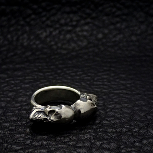 スカルリング スカル ドクロ 髑髏 ダブル ツイン ダブルスカルリング