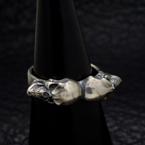 スカルリング スカル ドクロ 髑髏 ダブル ツイン ダブルスカルリング