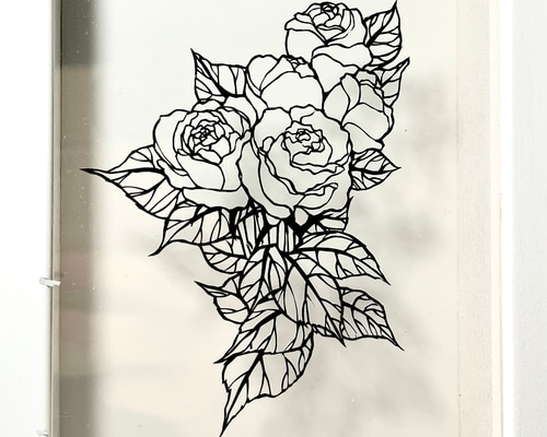絵画　薔薇　インテリア　イラスト ARTJOY 5ROSES アートパネル 100cm 絵画 インテリア ポップ