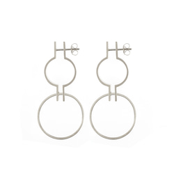 フィット感抜群 大人上品 ピアス「Lock Loop Earring」/ K18plated ゴールド シルバー 2枚目の画像