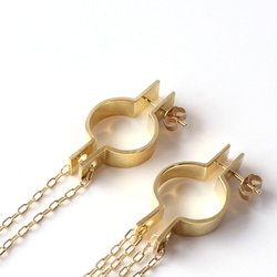 フィット感抜群 大人上品 ピアス「Lock Chain Earring」/ K18plated ゴールド シルバー 5枚目の画像