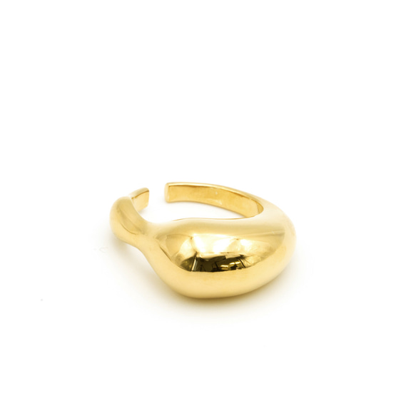 ぷっくりとした立体感 2way「Plump Earcuff Ring」/ 真鍮 ゴールド シルバー 5枚目の画像