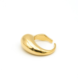 ぷっくりとした立体感 2way「Plump Earcuff Ring」/ 真鍮 ゴールド シルバー 1枚目の画像