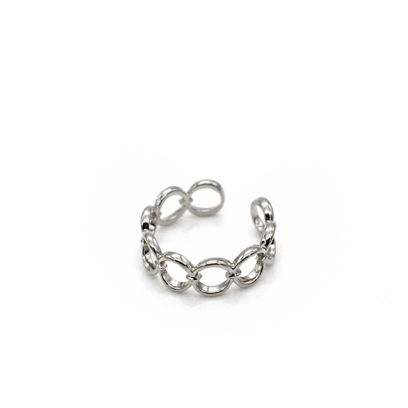 気品のあるレース模様 2way「Omega Earcuff Ring」/ K18plated ゴールド シルバー 2枚目の画像