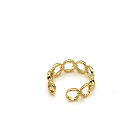 気品のあるレース模様 2way「Omega Earcuff Ring」/ K18plated ゴールド シルバー 3枚目の画像