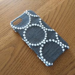 *受注製作*ミナペルホネン*タンバリン*ネイビー×ホワイト*mina perhonen*iPhoneケース* 2枚目の画像
