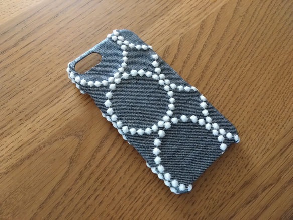 *受注製作*ミナペルホネン*タンバリン*ネイビー×ホワイト*mina perhonen*iPhoneケース* 2枚目の画像