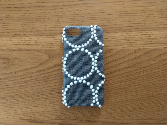 *受注製作*ミナペルホネン*タンバリン*ネイビー×ホワイト*mina perhonen*iPhoneケース* 1枚目の画像