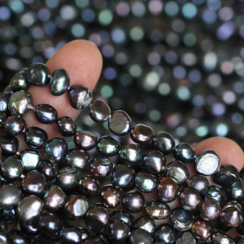 バロックパール 淡水パール ピアス ブラック 真珠 #062B 淡水パールバロック型5〜6mm（ブラックパール）FP-13 | PartsJardin