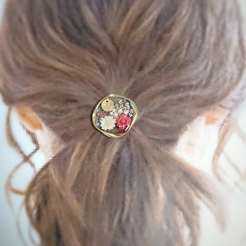 レジンドライフラワー ヘアゴム ピンク ヘアゴム sora7iro 通販