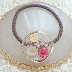 ピンク系フラワーレジンヘアゴム 9346caaff9d2eb6276d3d7773bfb1c