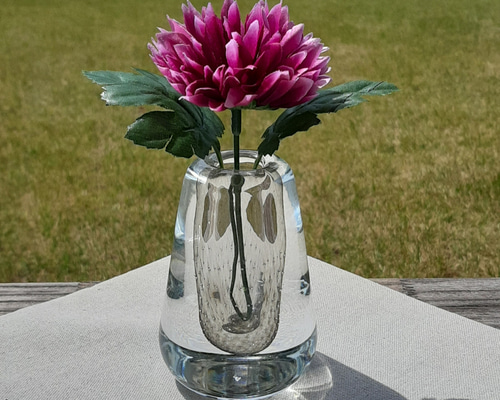 スモークグレー シックな花瓶 一輪挿し・花瓶・花器 ガラス日和 通販