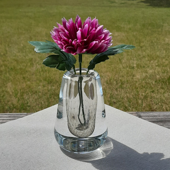 フラワー ベース おしゃれ 花瓶 花びん 花器 スモークグレー