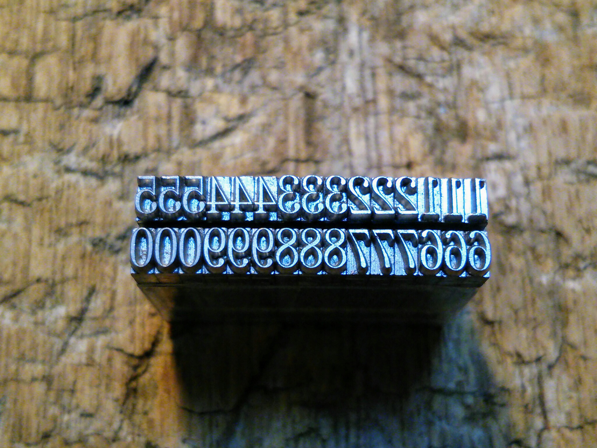 新品 5号(10.5pt) 二分明朝体欧数字 ナンバー メタルスタンプ 活字