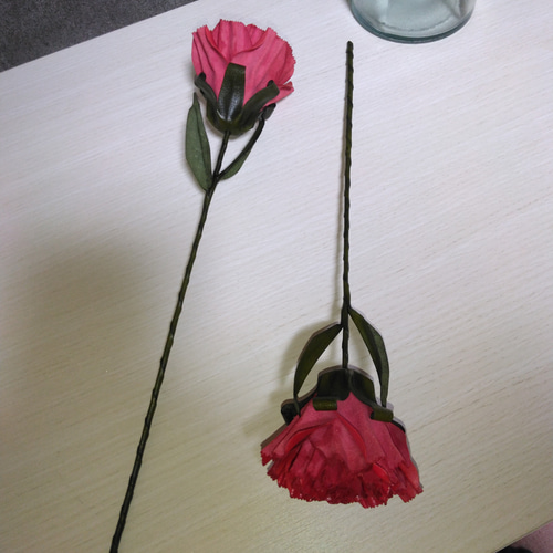 レザー フラワー カーネーション 皮革 花 アートフラワー GIFT.FLower 