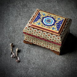 ペルシャの象嵌細工　小箱【ハータムカーリー105】 14枚目の画像