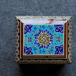 ペルシャの象嵌細工　小箱【ハータムカーリー107】 3枚目の画像