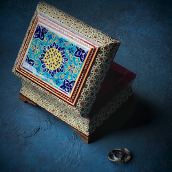 ペルシャの象嵌細工　小箱【ハータムカーリー107】 12枚目の画像