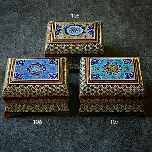ペルシャの象嵌細工 小箱【ハータムカーリー107】 その他ケース Kesh