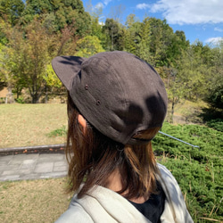 春夏向け ジェットキャップ（ブラウン ベルギーリネン・麻） 5枚目の画像