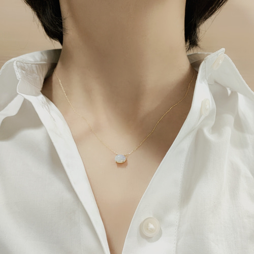 K18 ホワイトオパール<宝石を楽しむネックレス> ネックレス K18 ホワイトオパール<宝石を楽しむネックレス> ネックレス